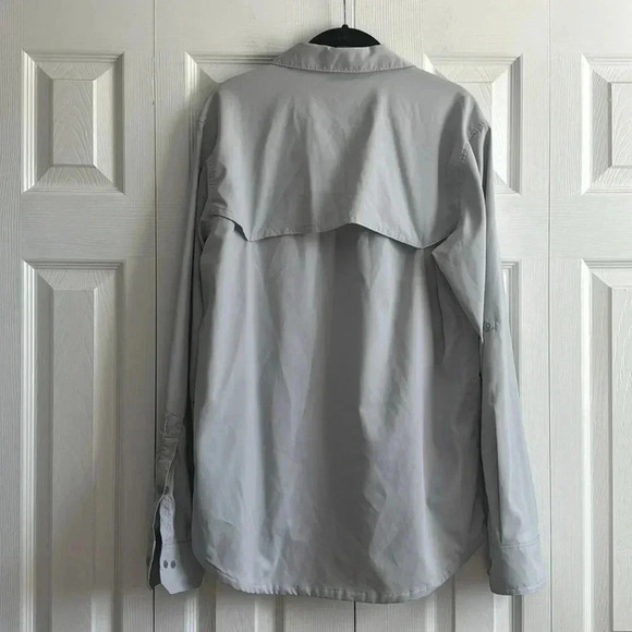 Stio CFS Men’s Snap Button Down Light Gray size M - Picture 6 of 8